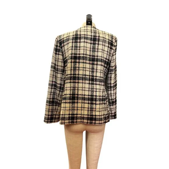 Vintage  Collection by Harvé Benard Authentic Blazer Plaid Pink White Black Jack - Picture 6 of 8